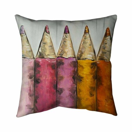 FONDO 20 x 20 in. Colouring Pencils-Double Sided Print Indoor Pillow FO2774599